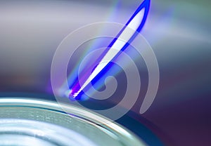 Color surface of a compact disc macro close up