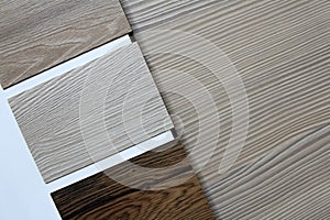 Color swatches of countertops