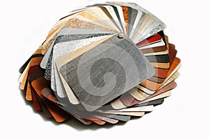 Color swatches laminated chipboard