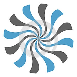 Color swirl logo. Blue and gray spiral shapes