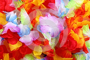 Color textile flowers