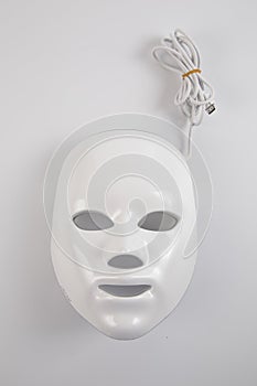 Color therapy mask glowing on the white background