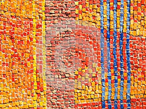 Color tiles mosaic texture