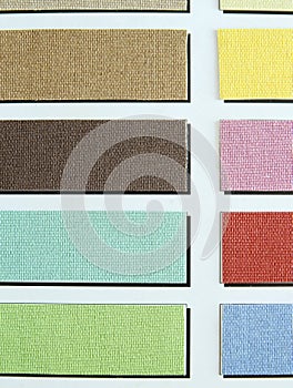 Color tone of fabric swatch samples