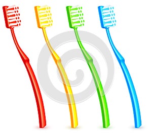 Color toothbrushes.