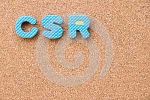 Color toy foam alphabet in word CSR