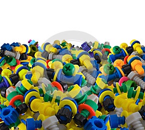 Color toy plastic bolts and nuts