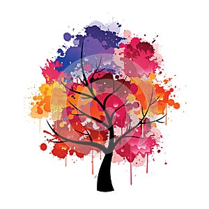 Color tree paint splat