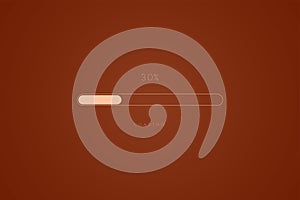 Color trend brown in progress loading bar 30 percent, a loading bar concept design, vector illustration