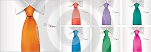 7 color variables of shirt and tie illustration