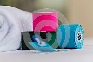Color variety of therapeutic self adhesive tapes, photo