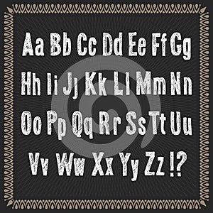 Color Vector Alphabet on a framed black background