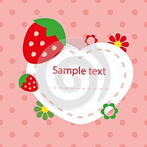 Vector baby card with strawberry