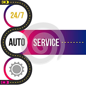 Color vector background autoservice on white background.