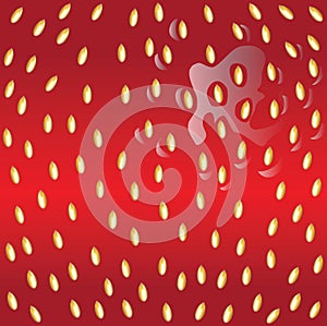 Color vector background with red strawberry. Macro red strawberry illustration.