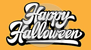 Color vector illustration with calligraphic inscription Happy Halloween