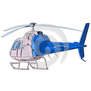 Color vector illustration of a light passenger helicopter.