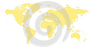 Color vector map of the world. Dots map is yellow.