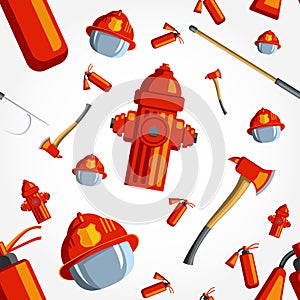 Color vector seamless pattern firefighter
