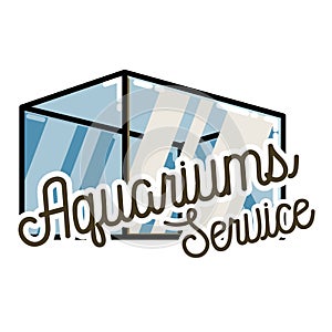 Color vintage aquariums service emblem