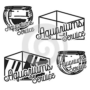 Color vintage aquariums service emblems