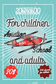 Color vintage Aviation poster