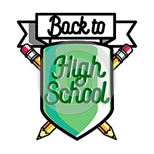 Color vintage back to school emblem