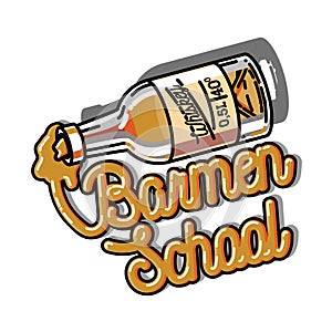 Color vintage barmen school emblem