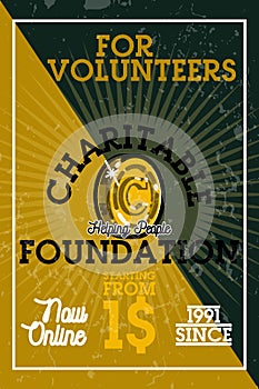 Color vintage charitable foundation banner