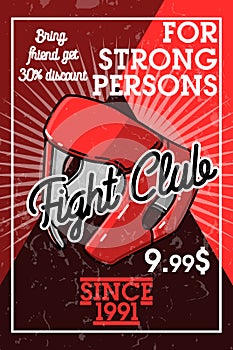 Color vintage fight club banner