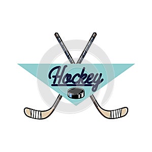 Color vintage Hockey emblem