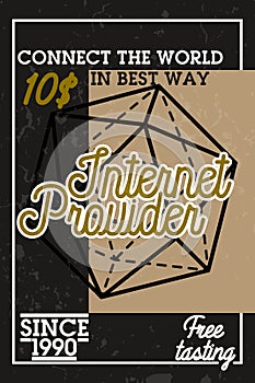 Color vintage internet provider banner
