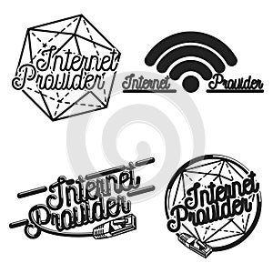 Color vintage internet provider emblems