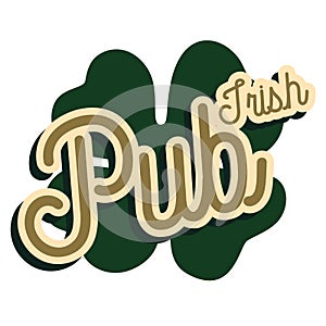 Color vintage irish pub emblem