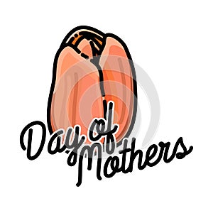 Color vintage mothers day emblem