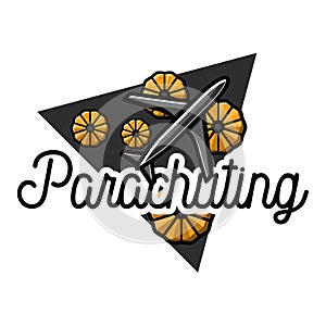 Color vintage parachuting emblem