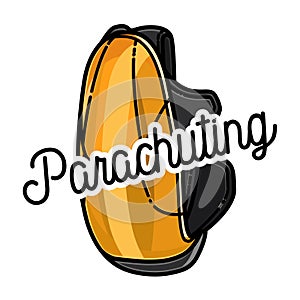 Color vintage parachuting emblem