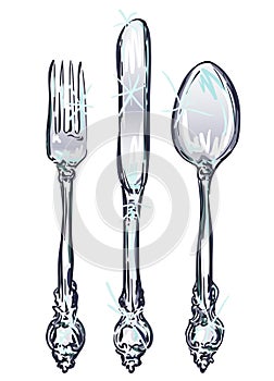 Color Vintage Silverware