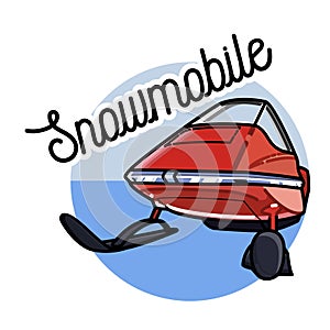 Color vintage snowmobile emblem