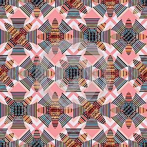 Color vintage style symmetry seamless pattern