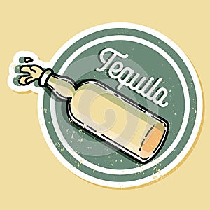 Color vintage tequila emblem photo