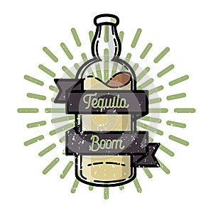 Color vintage tequila emblem photo