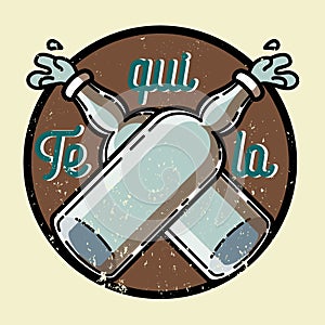 Color vintage tequila emblem photo