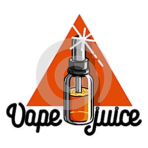 Color vintage vape, e-cigarette emblem