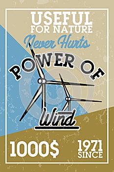 Color vintage wind power banner