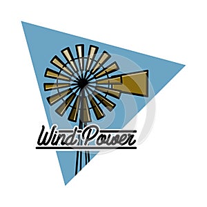 Color vintage wind power emblem