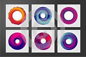 Color vortex. Minimalistic cover design template with spiral shell. Abstract form with curl lines and vibrant color
