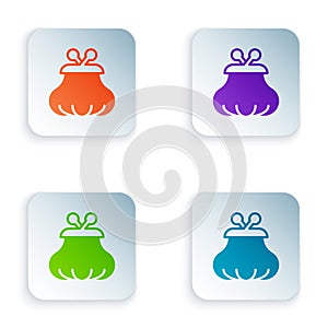 Color Wallet icon isolated on white background. Purse icon. Cash savings symbol. Set colorful icons in square buttons