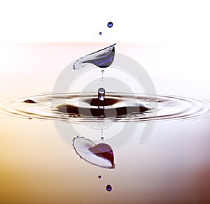 Color waterdrops collide each other