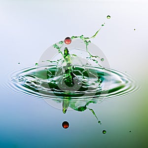 Color waterdrops collide each other